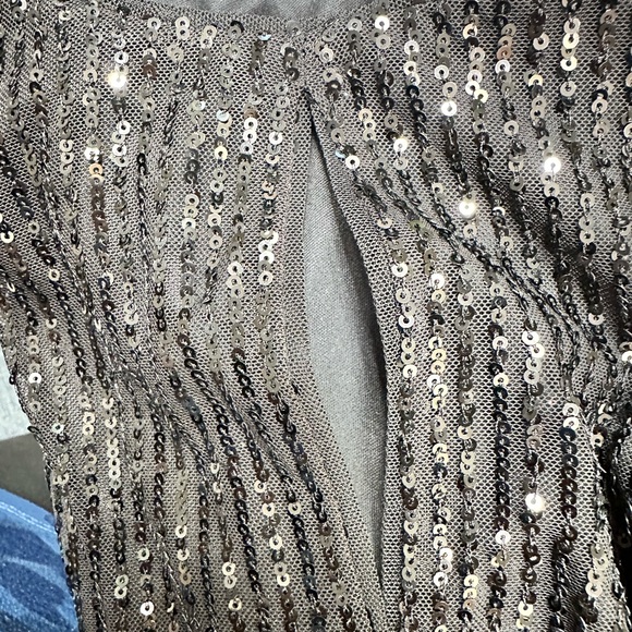 Black sequin long sleeve dress - sz 10 - Picture 4 of 4